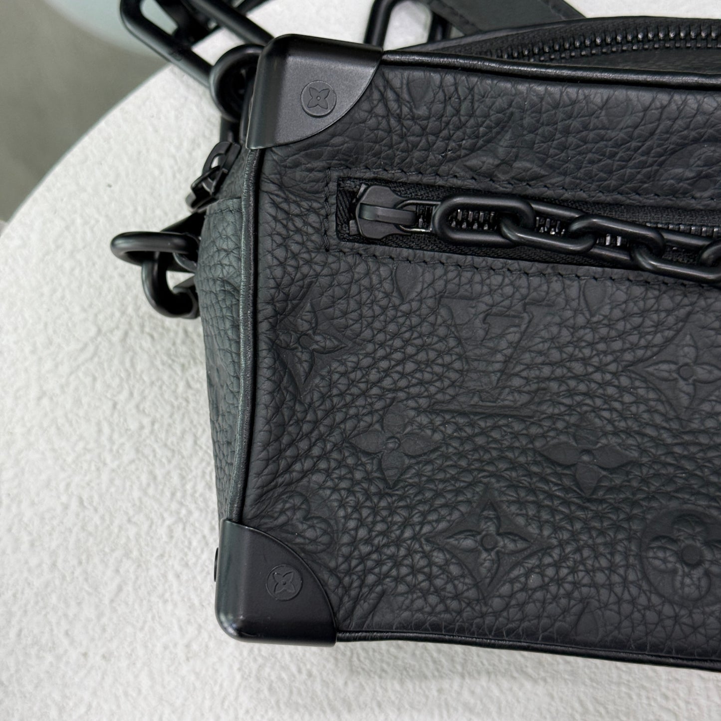 LOUIS VUITTON Black Mini Soft Trunk Bag