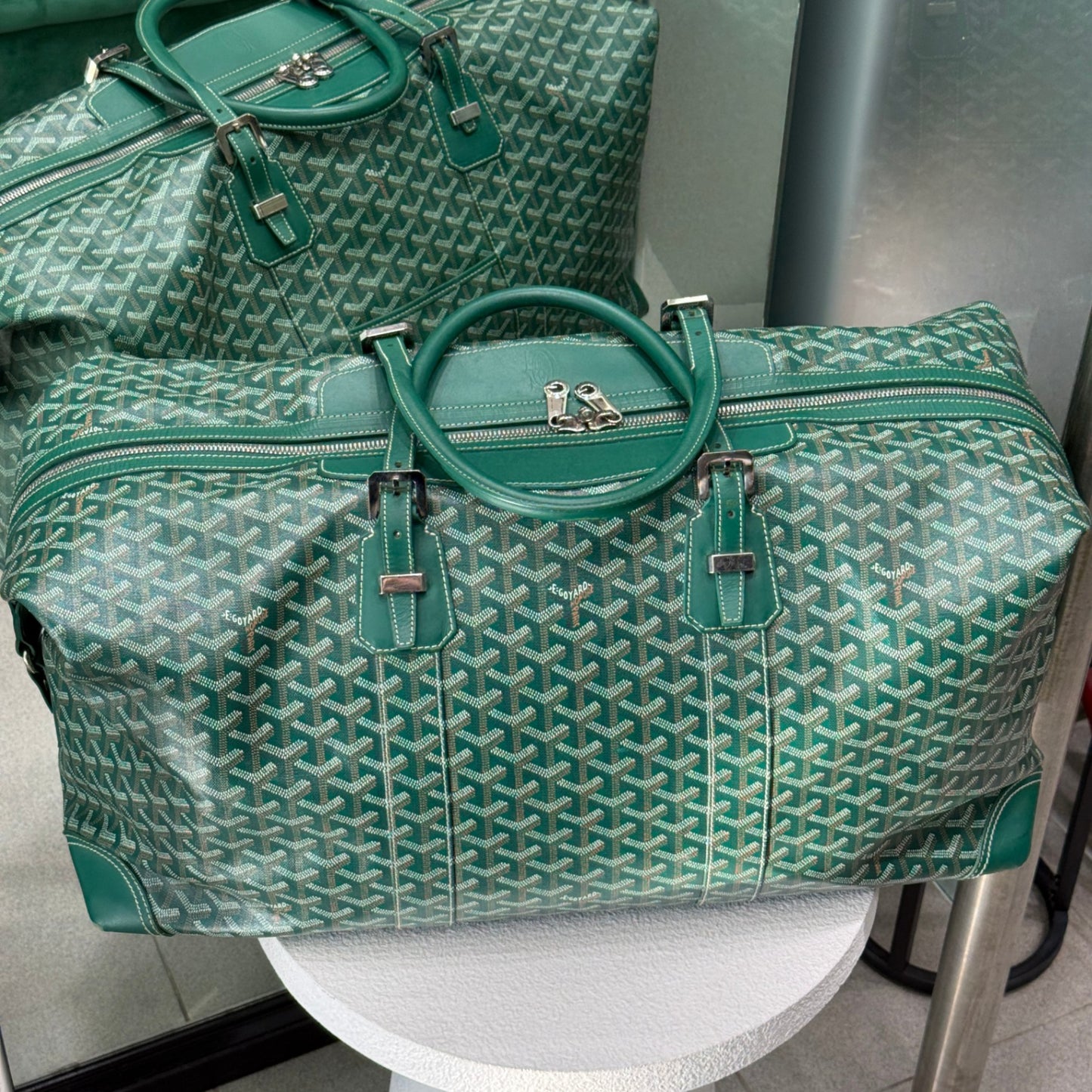 GOYARD Bowling 55 Green Duffle Bag