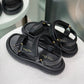 DIOR Black Calfskin D-Wave Sandals Sz 36 (Box)