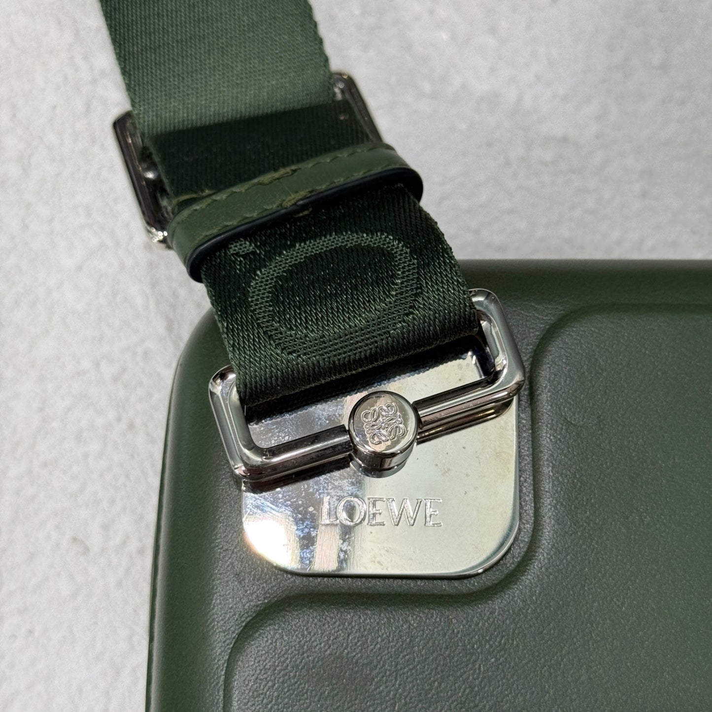 LOEWE Hunter Green Molded Sling Crossbody Bag