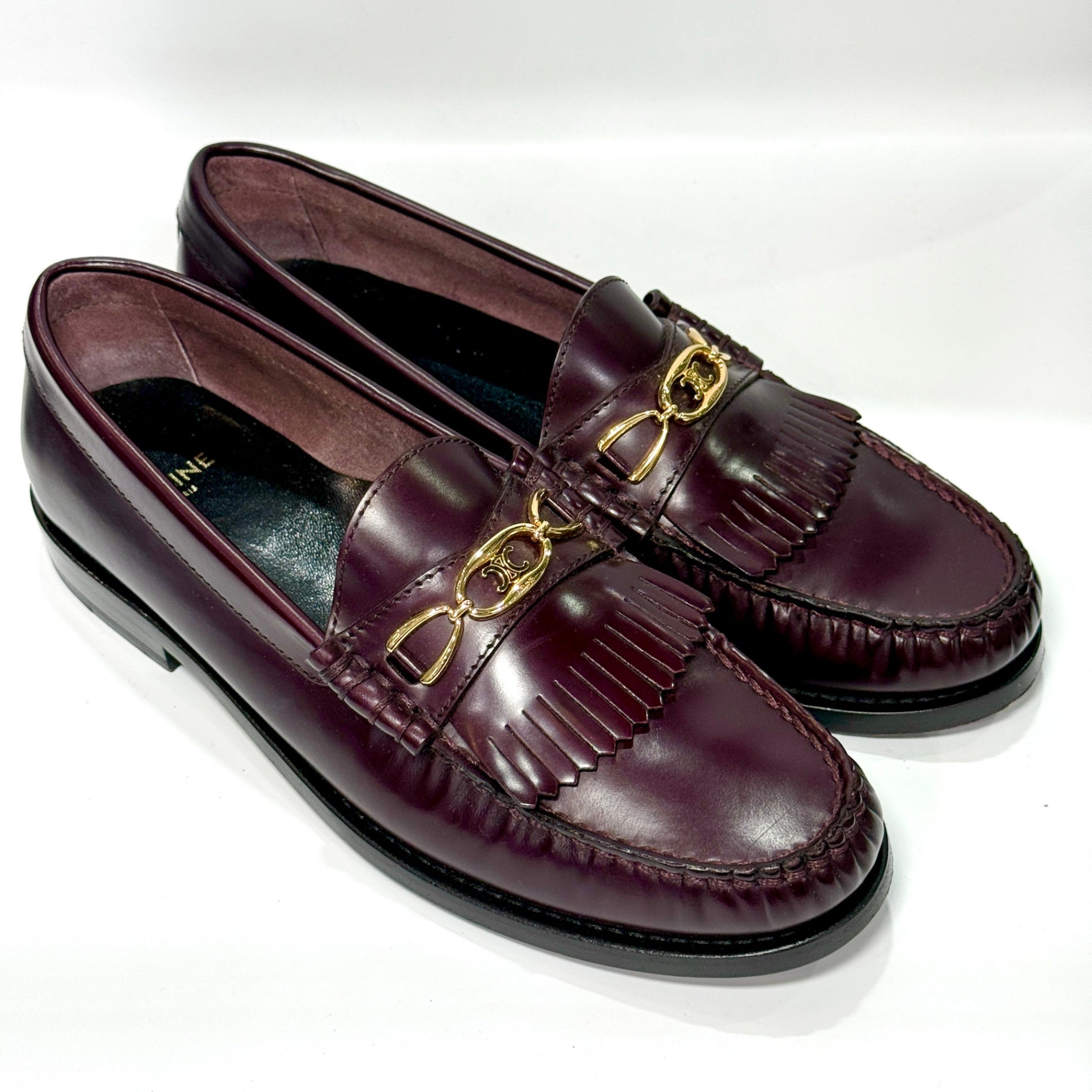 CELINE Burgundy Loafers Sz 36 
