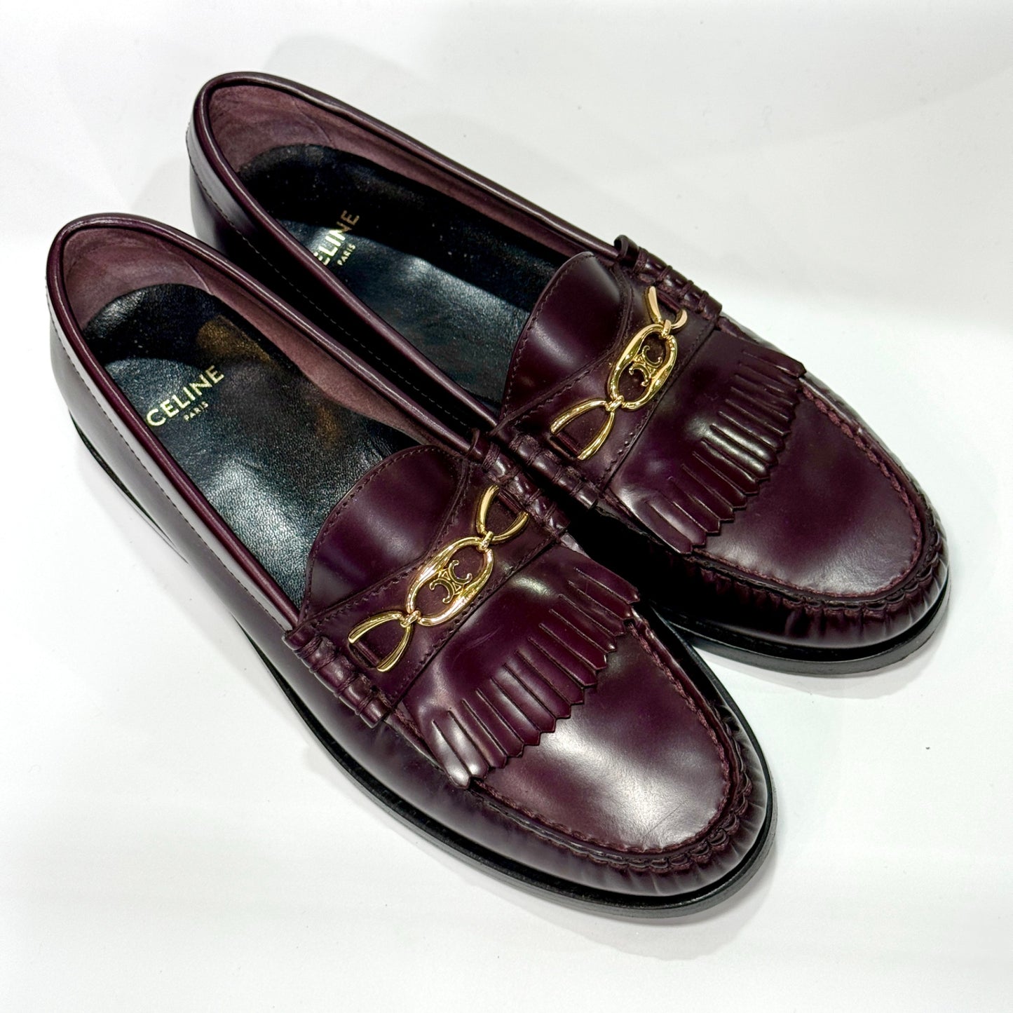 CELINE Burgundy Loafers Sz 36 