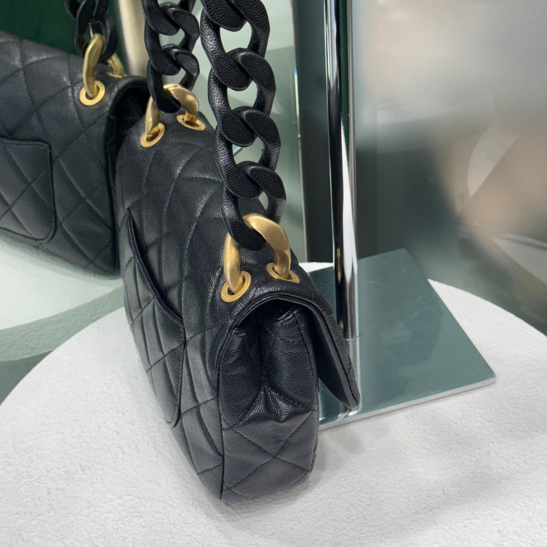 CHANEL Caviar Quilted Funky Match Flap Black