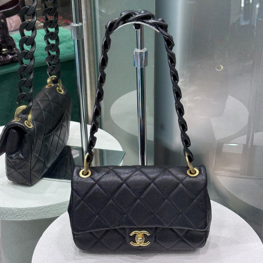 CHANEL Caviar Quilted Funky Match Flap Black