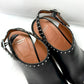 GIVENCHY Black Leather Studded Mules Sz 36