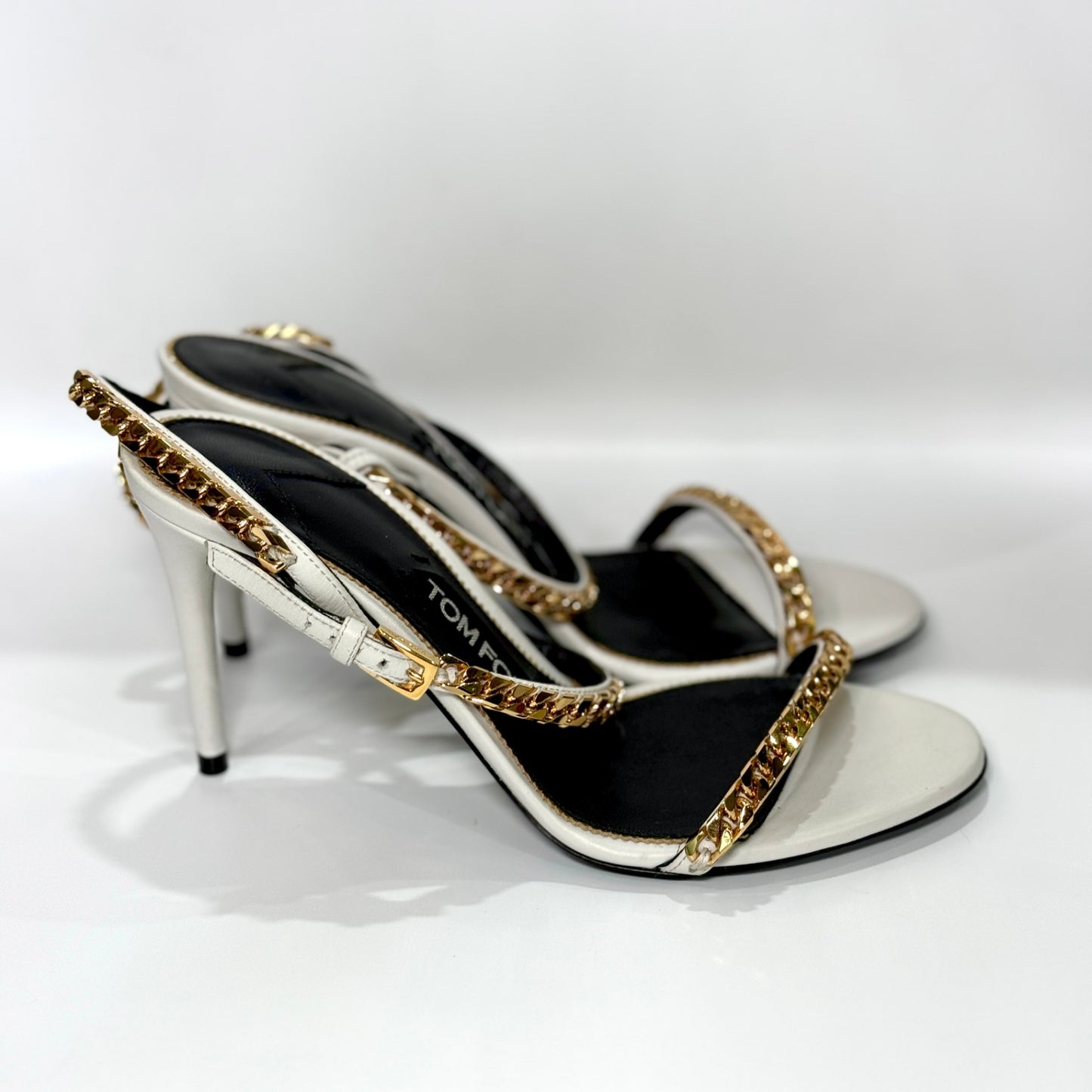 TOM FORD White Chain Heels Sz 35