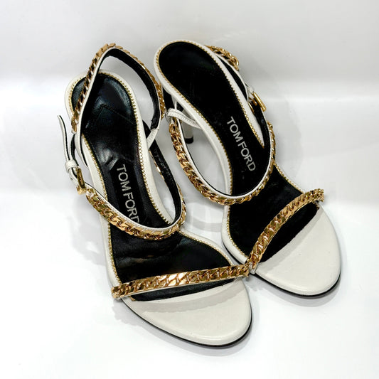 TOM FORD White Chain Heels Sz 35