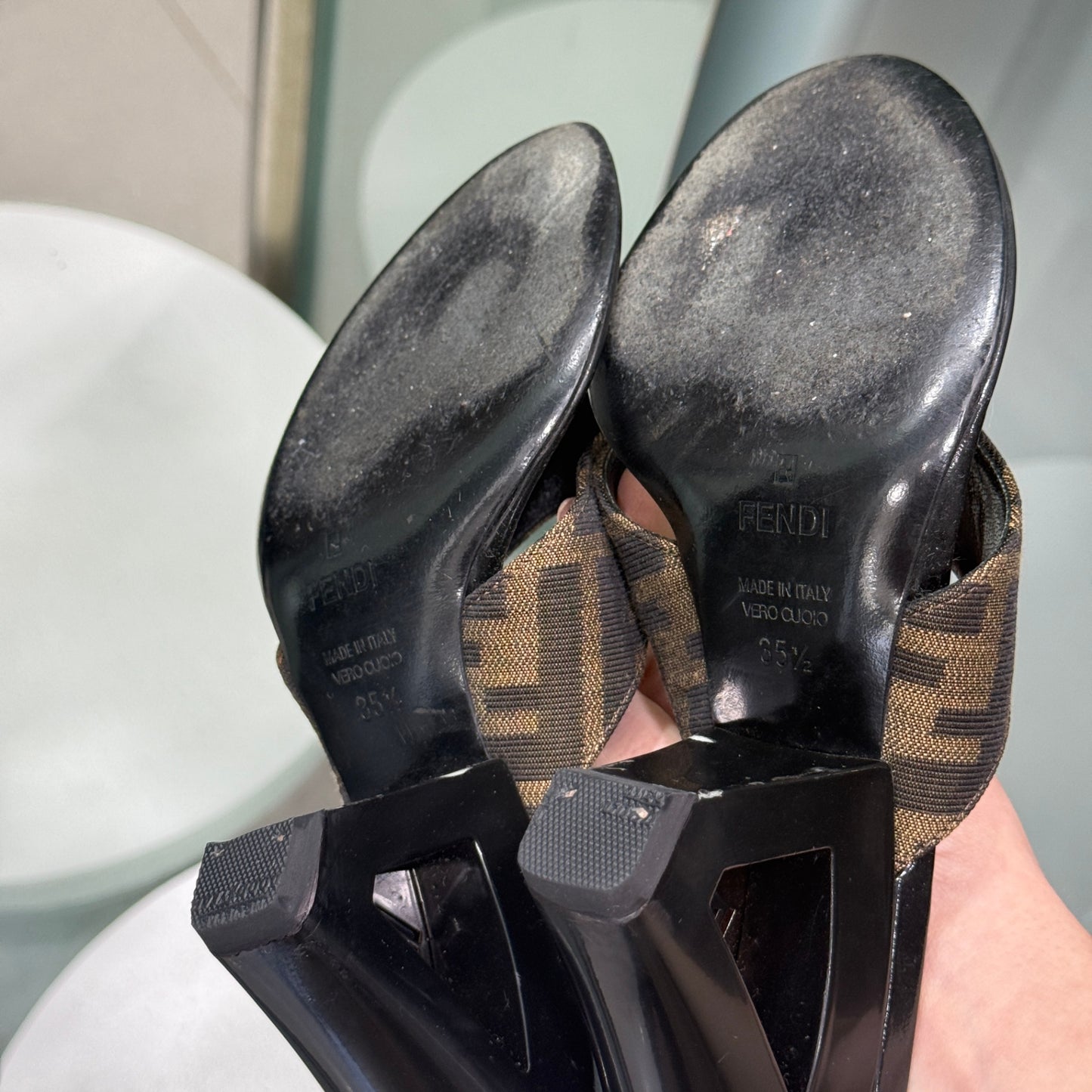 FENDI Zucca Wedge Sz 35.5