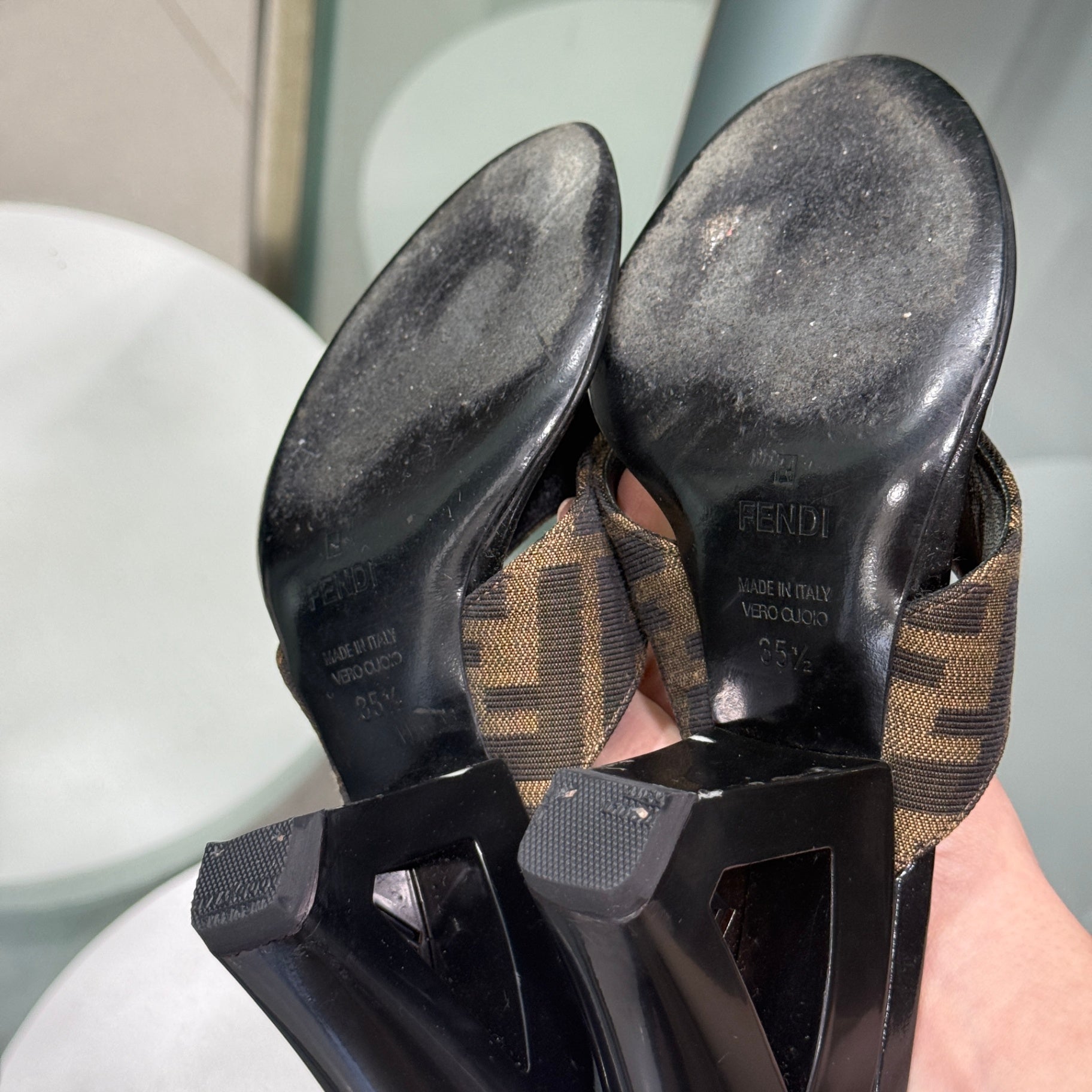 FENDI Zucca Wedge Sz 35.5