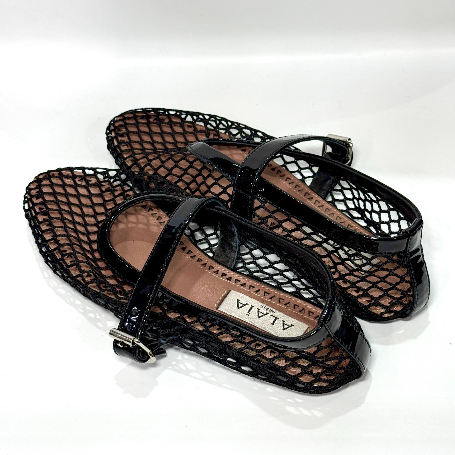 ALAÏA Fishnet Ballet Flats Black Sz 35