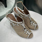 HERMES Canvas Wedge Sz 35.5