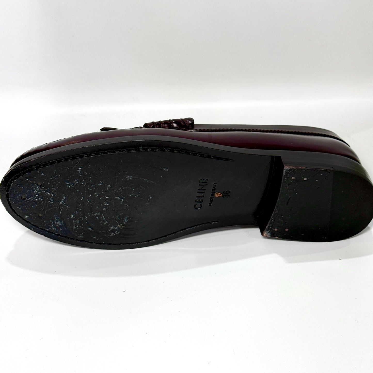 CELINE Burgundy Loafers Sz 36 