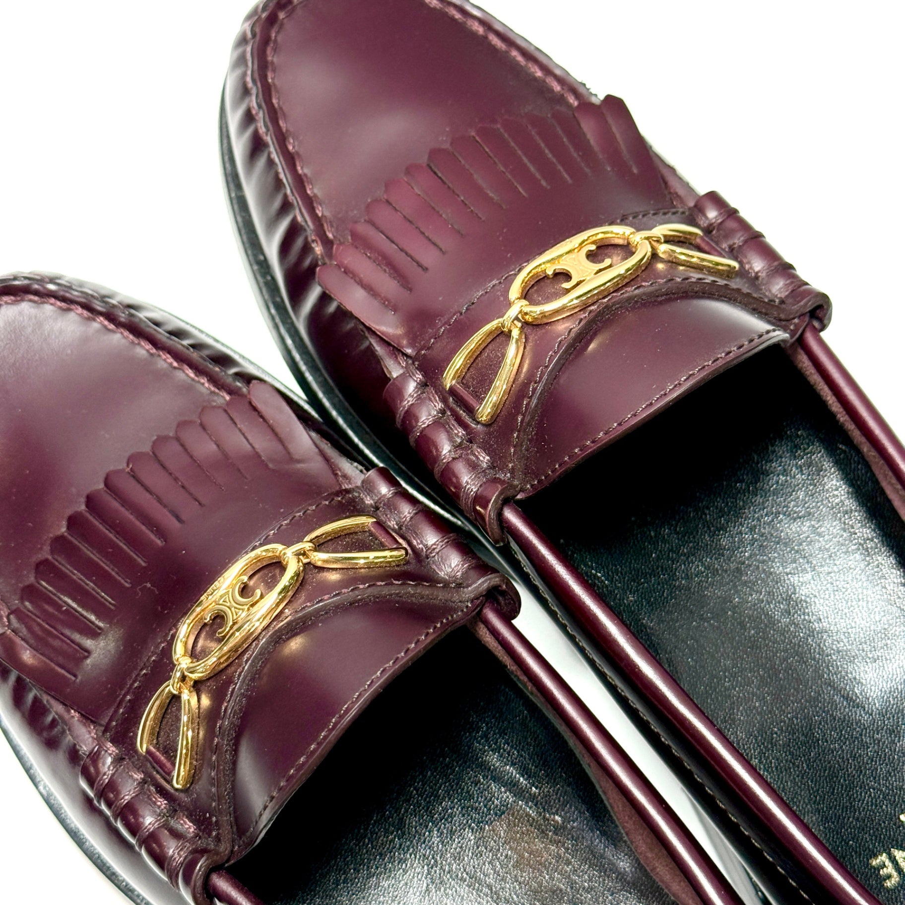 CELINE Burgundy Loafers Sz 36 