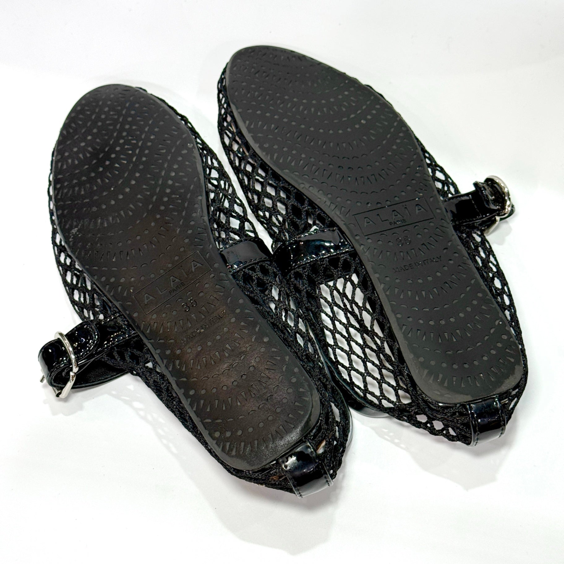 ALAÏA Fishnet Ballet Flats Black Sz 35