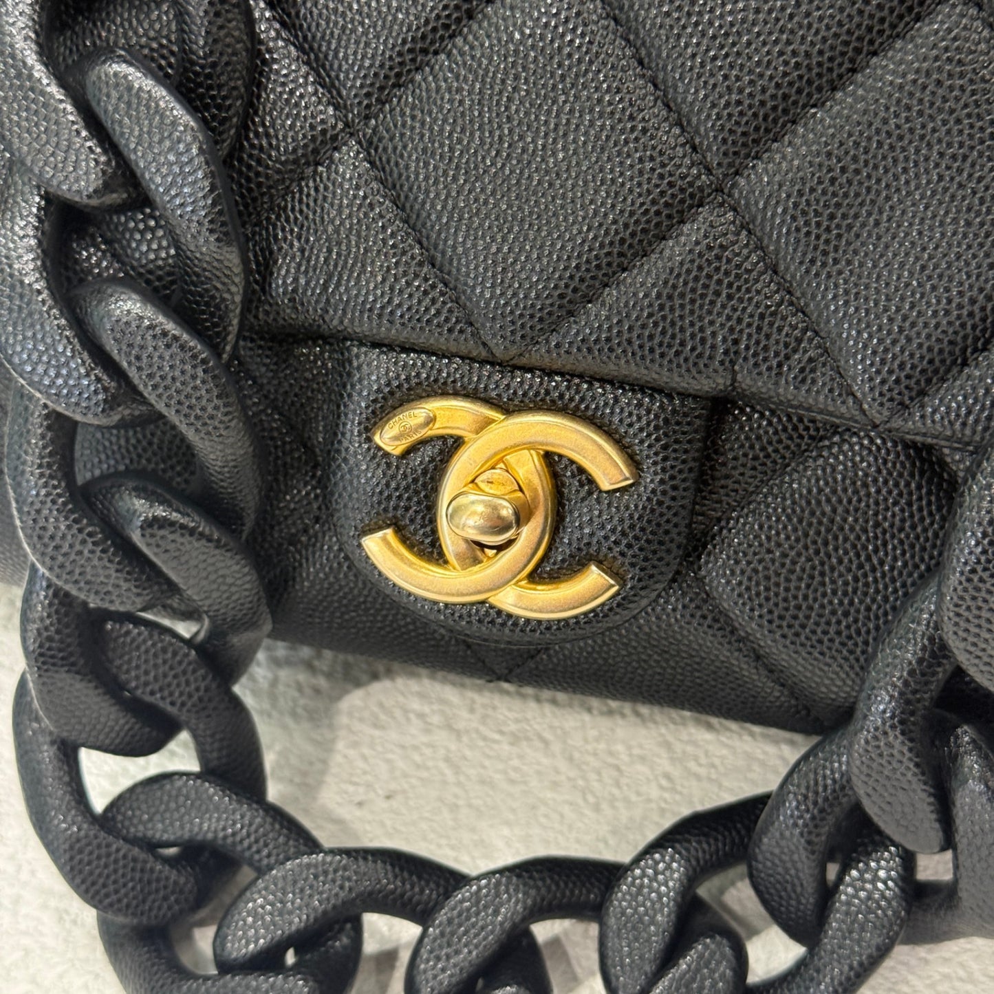 CHANEL Caviar Quilted Funky Match Flap Black