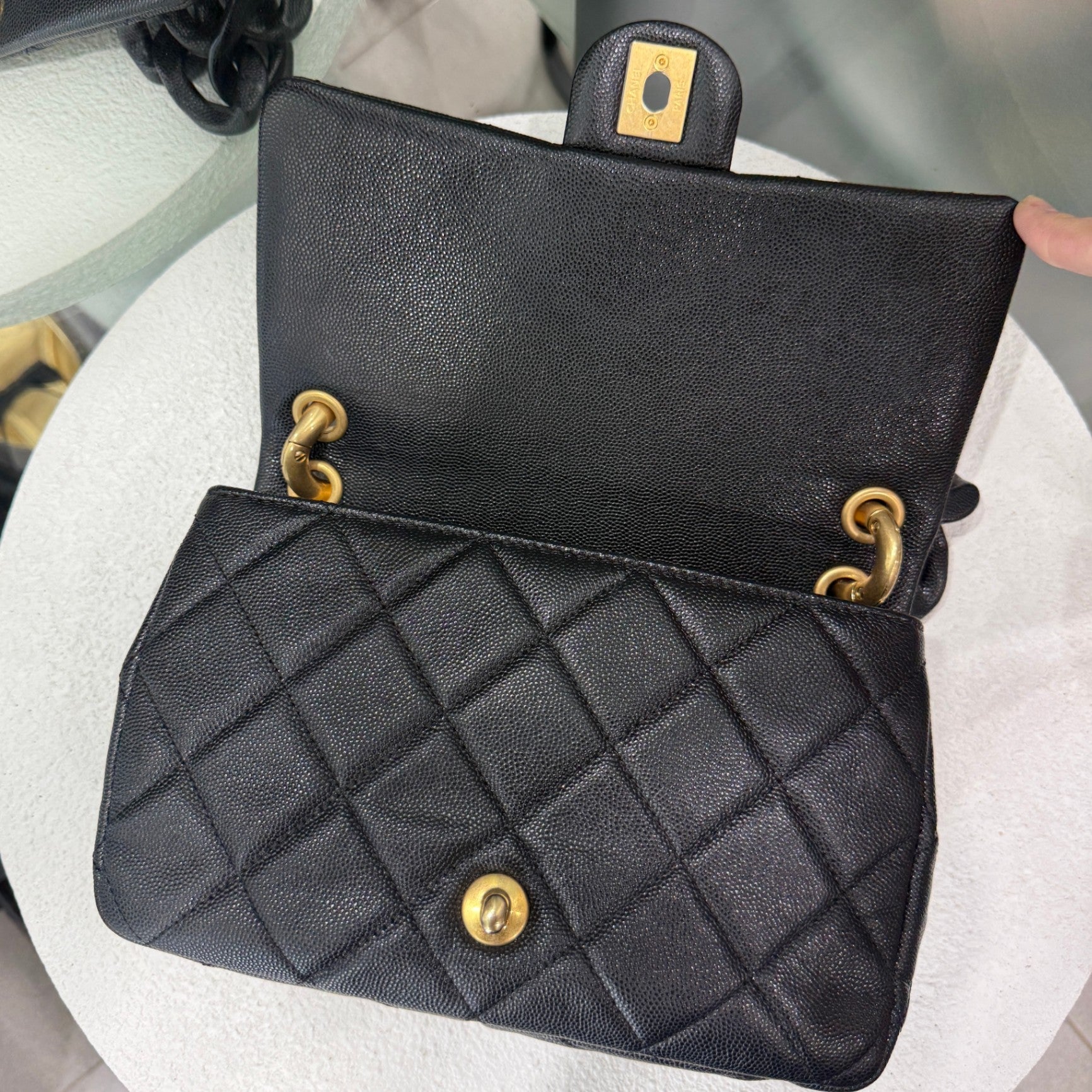 CHANEL Caviar Quilted Funky Match Flap Black