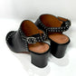 GIVENCHY Black Leather Studded Mules Sz 36