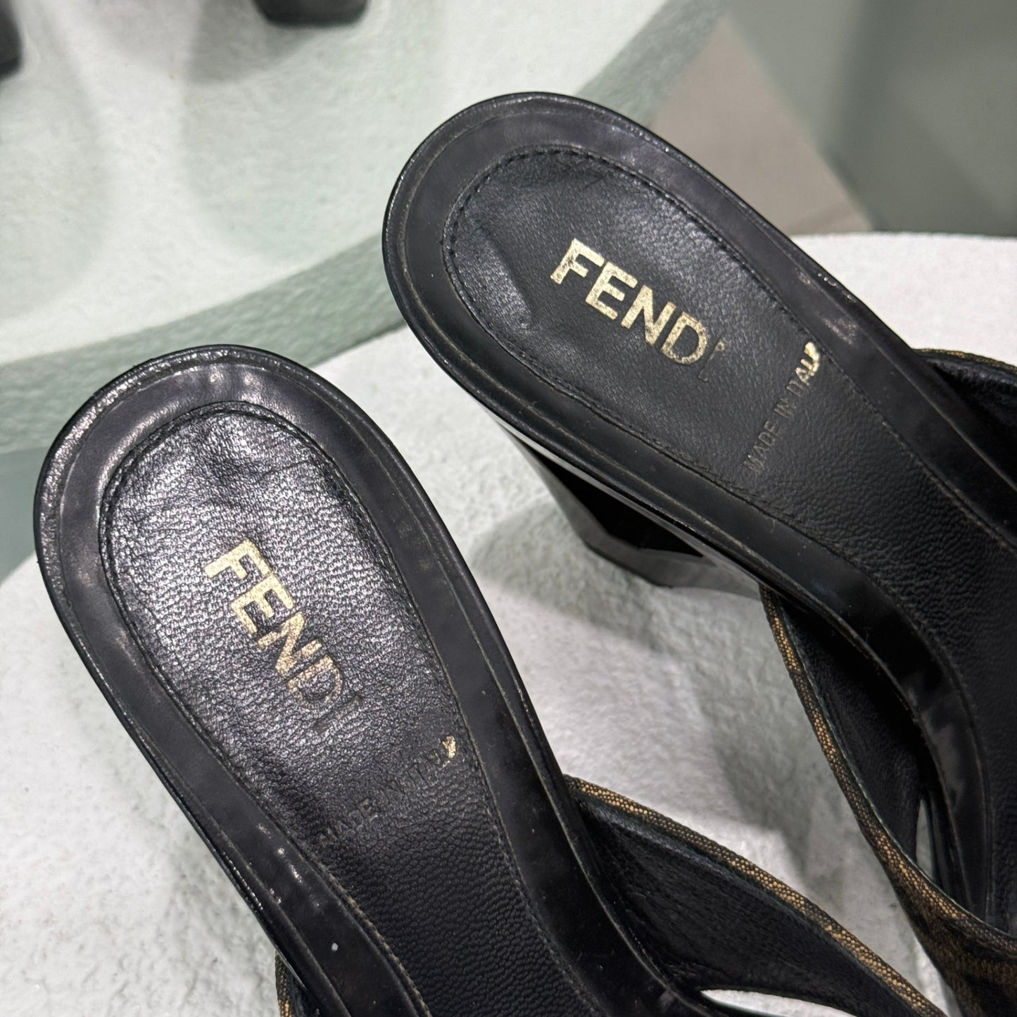 FENDI Zucca Wedge Sz 35.5