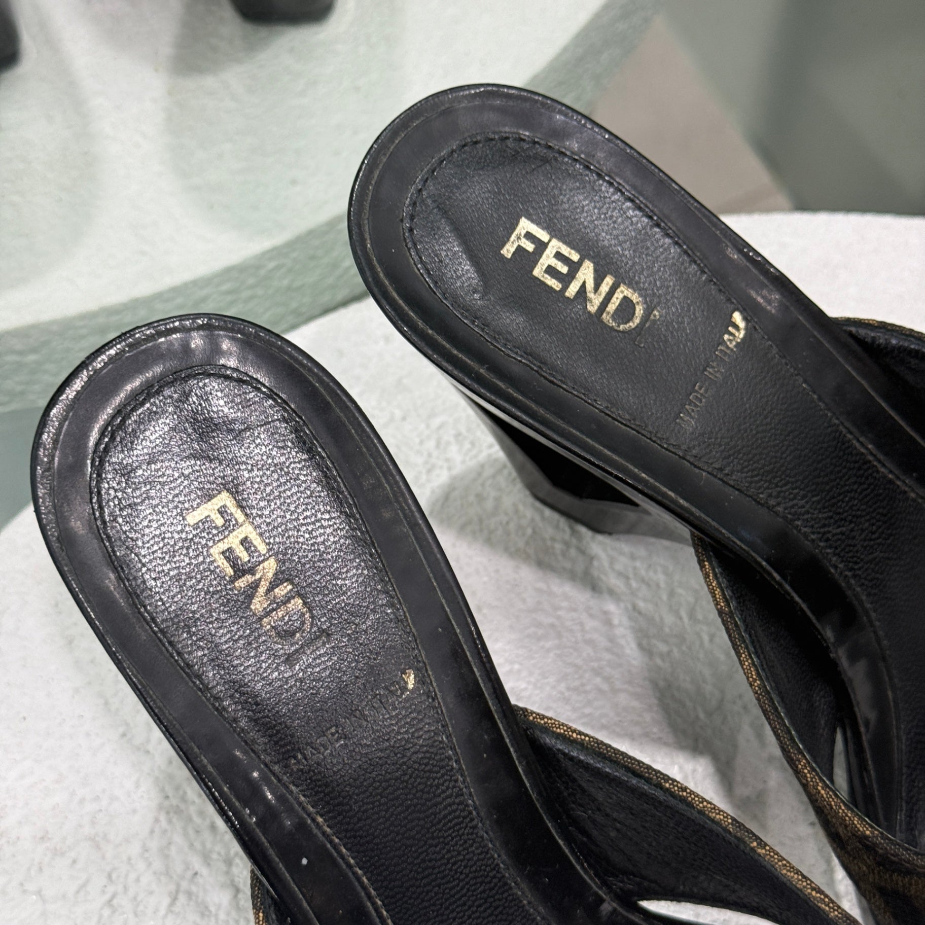 FENDI Zucca Wedge Sz 35.5