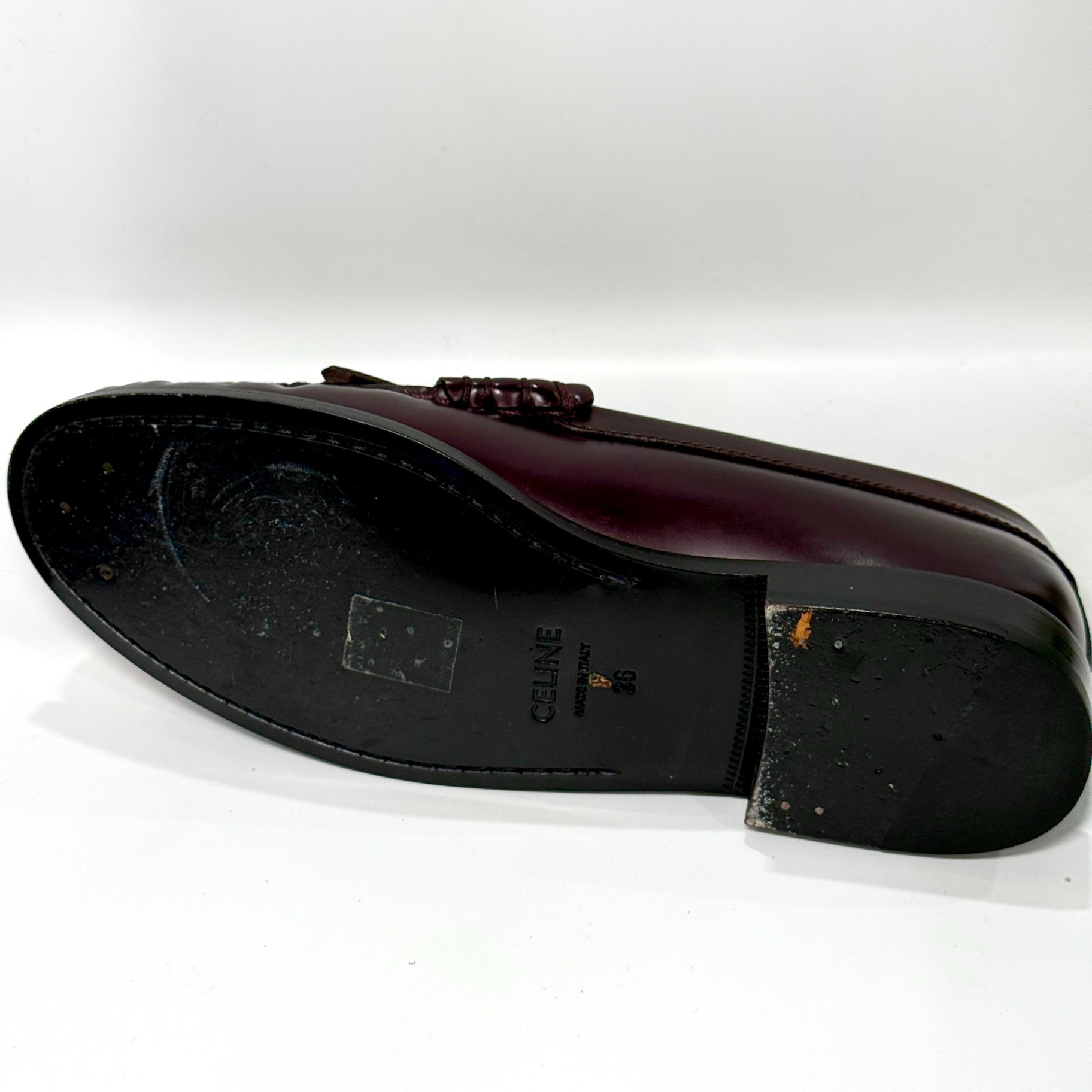 CELINE Burgundy Loafers Sz 36 