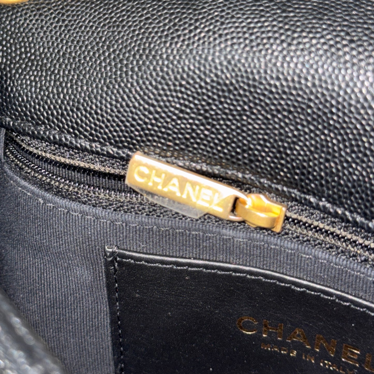 CHANEL Caviar Quilted Funky Match Flap Black