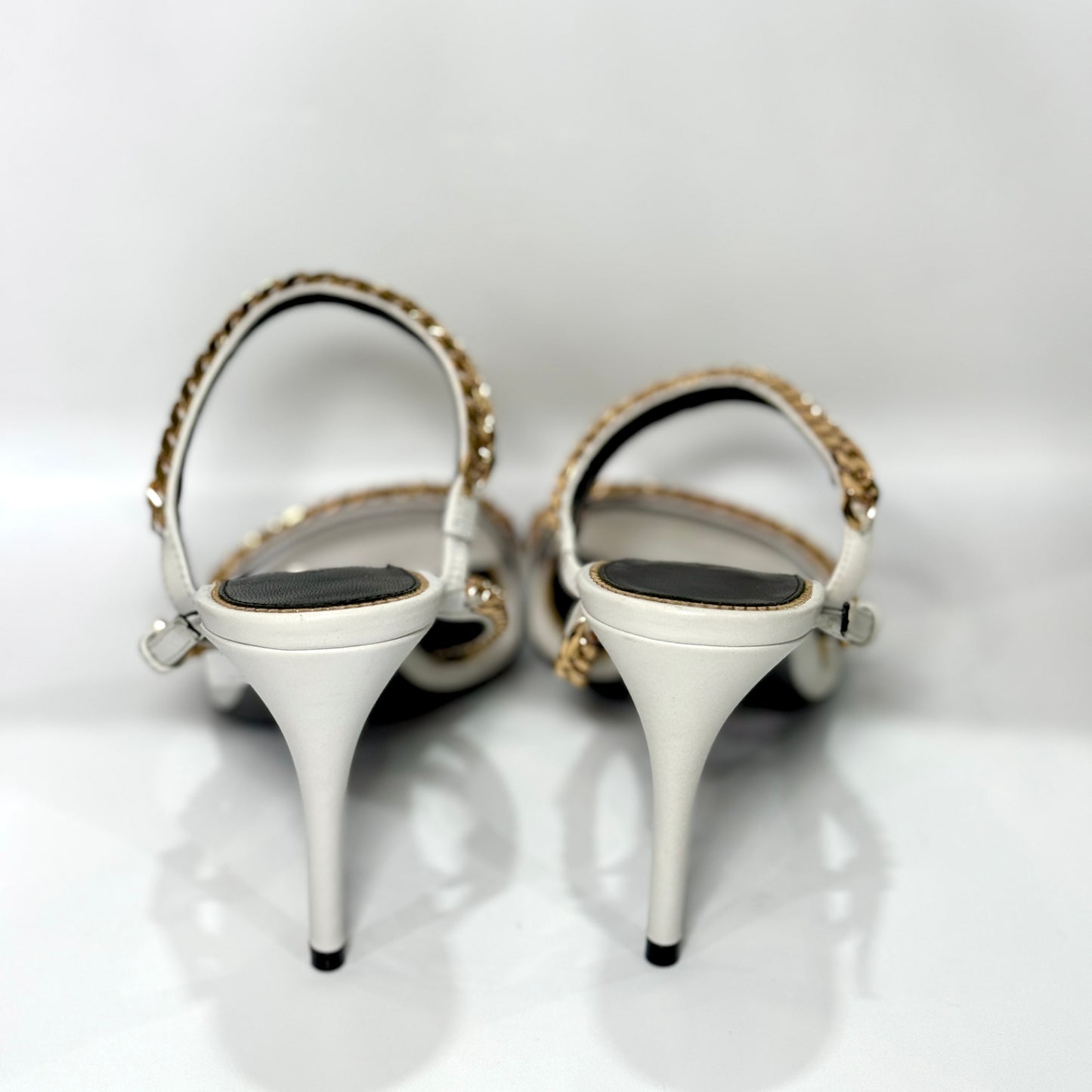 TOM FORD White Chain Heels Sz 35