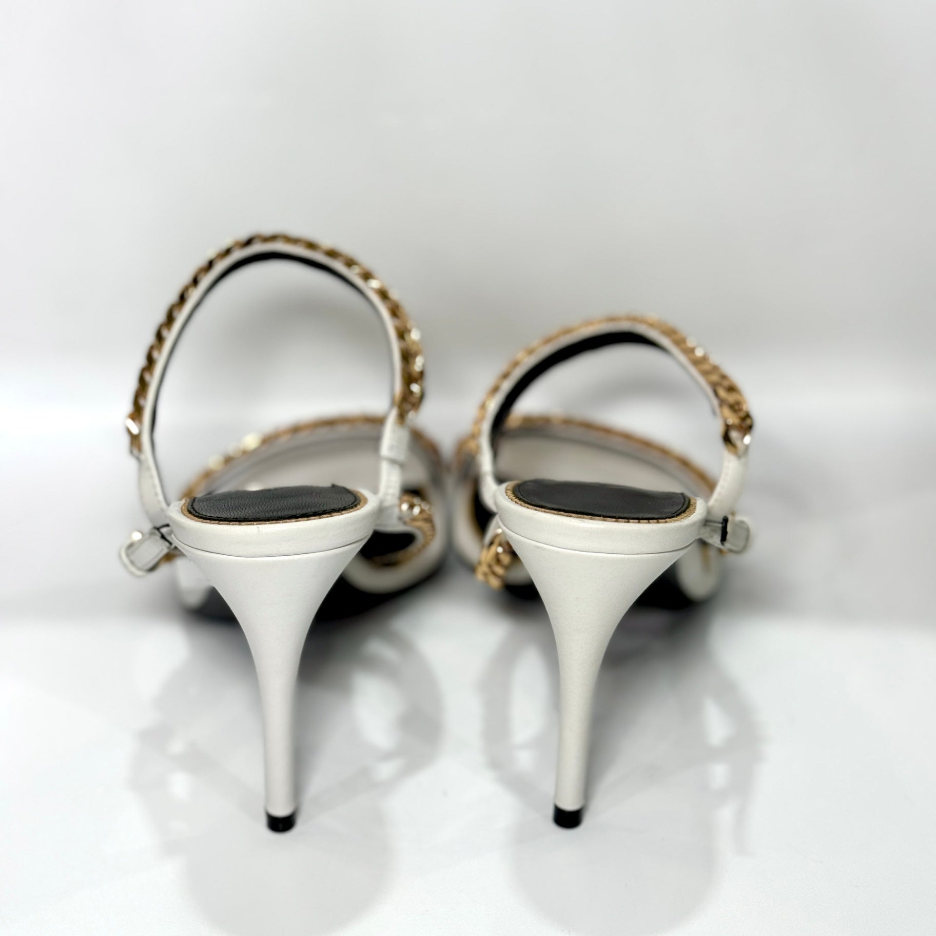 TOM FORD White Chain Heels Sz 35