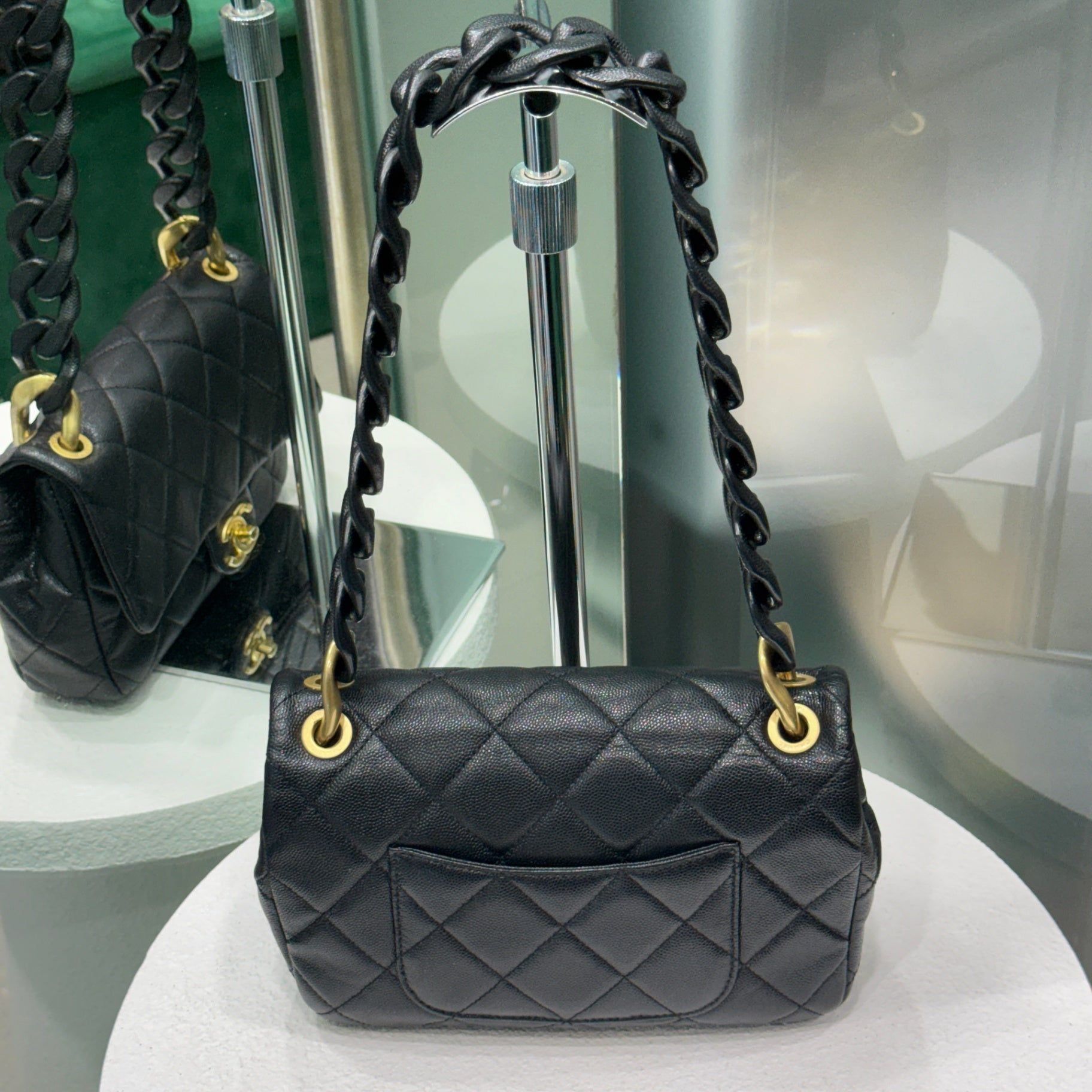 CHANEL Caviar Quilted Funky Match Flap Black