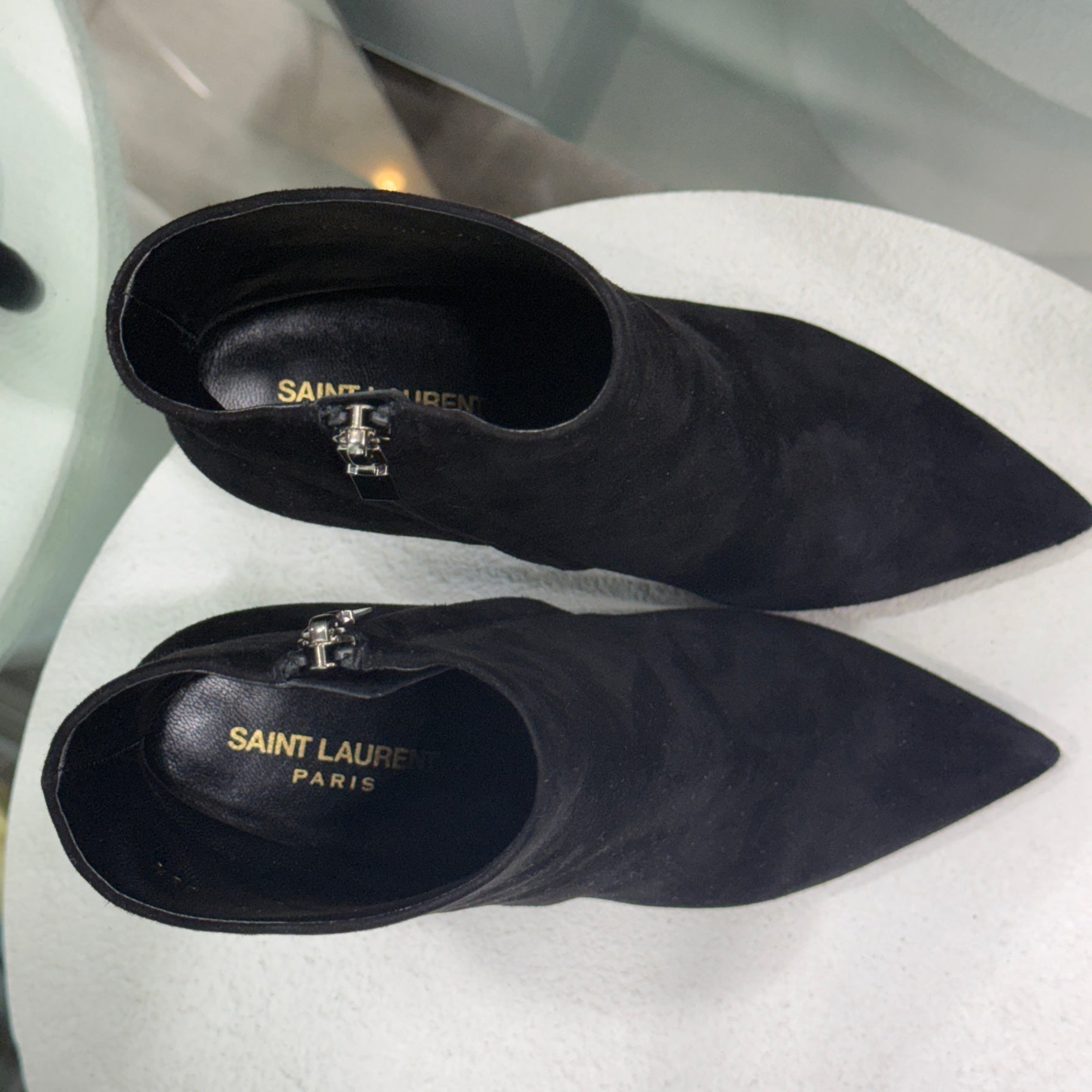 SAINT LAURENT Suede Ankle Boots Sz 36.5