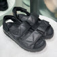 PRADA Black Quilted Sandals Quilted Sz 38