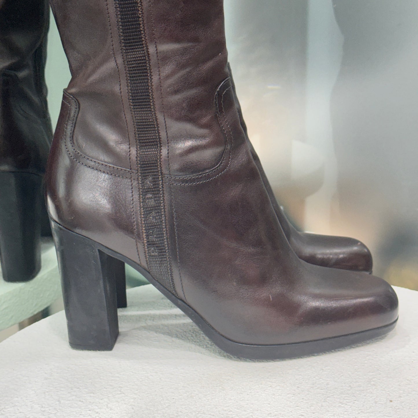 PRADA Vintage Brown Knee Boots Sz 39