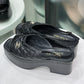 CHANEL Black Quilted Platform Mules Sz 38