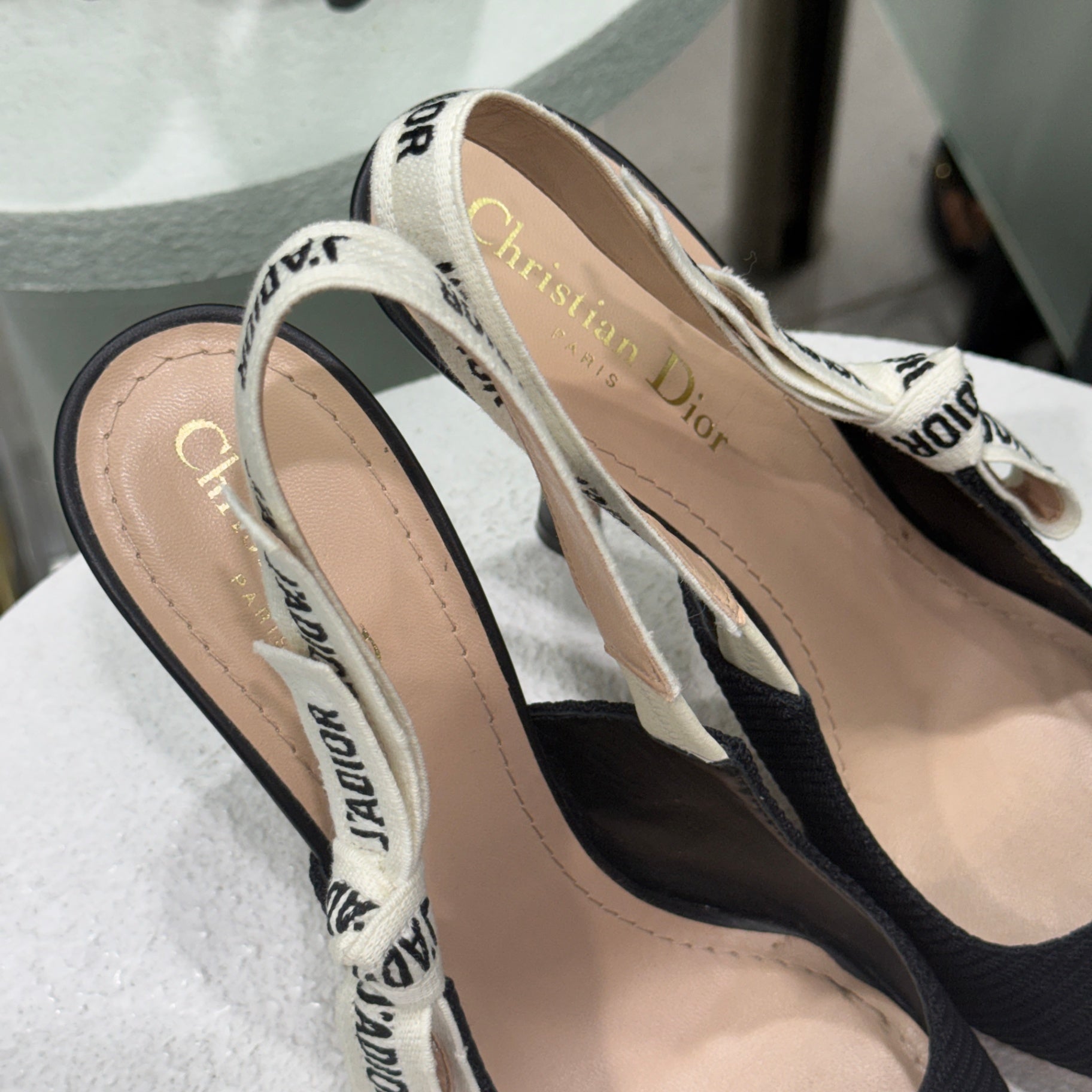 DIOR J'adore Slingbacks Navy Sz 38