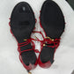 ZADIG & VOLTAIRE Red Strap Beaded Heels Sz 38