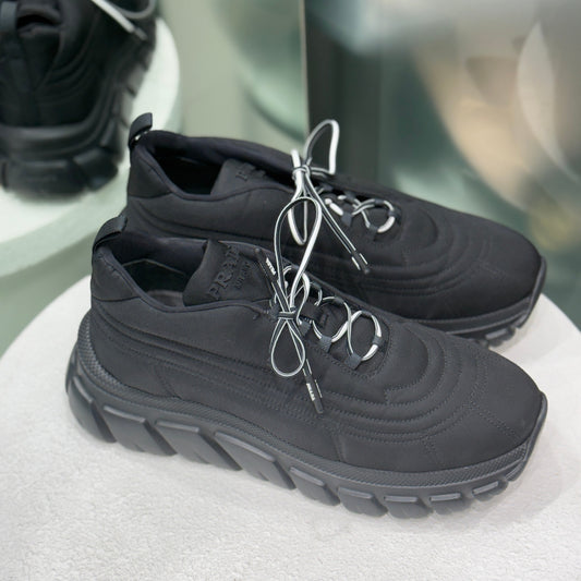 PRADA Black Re-Nylon Sneakers Sz 38