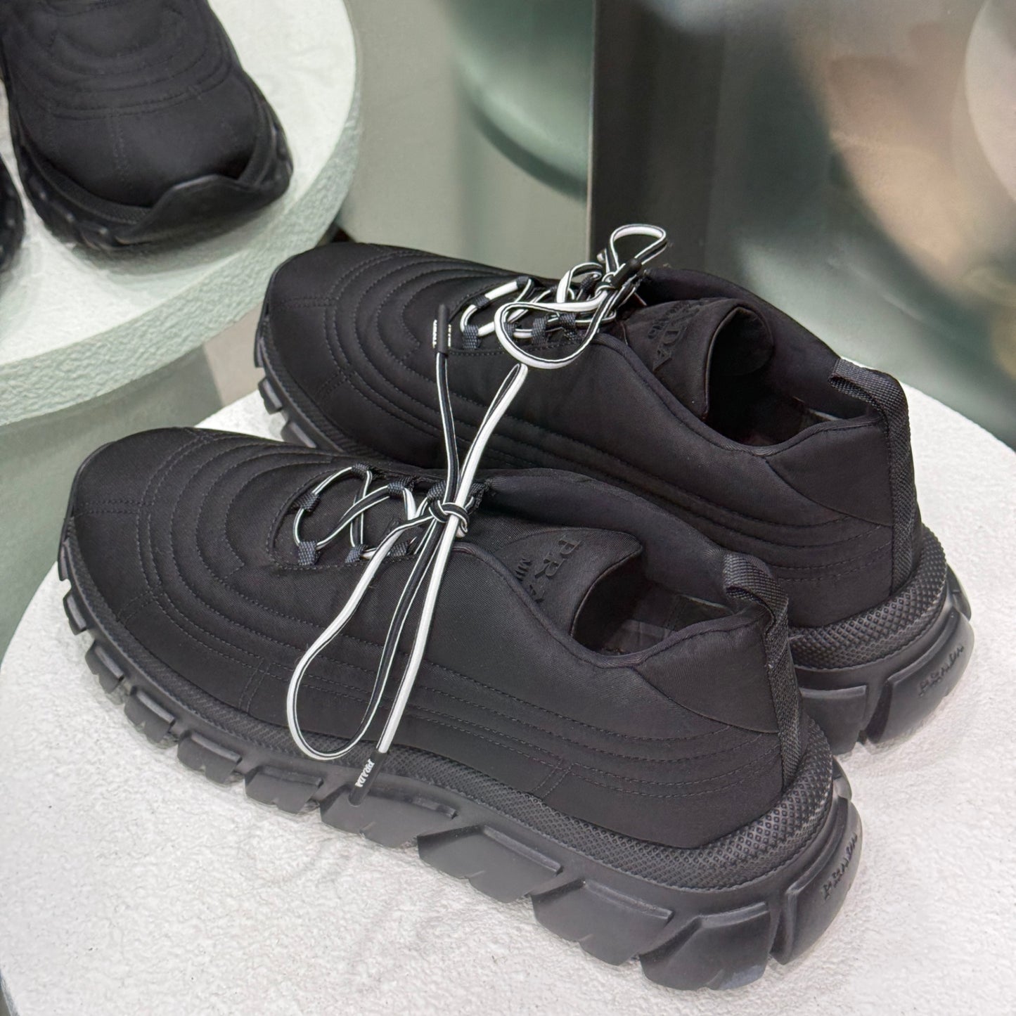 PRADA Black Re-Nylon Sneakers Sz 38