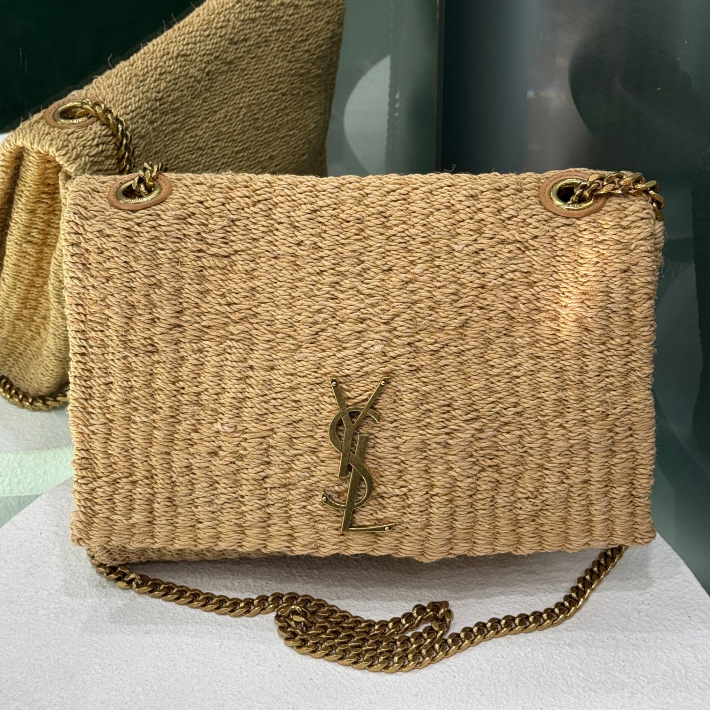 SAINT LAURENT Raffia Crossbody