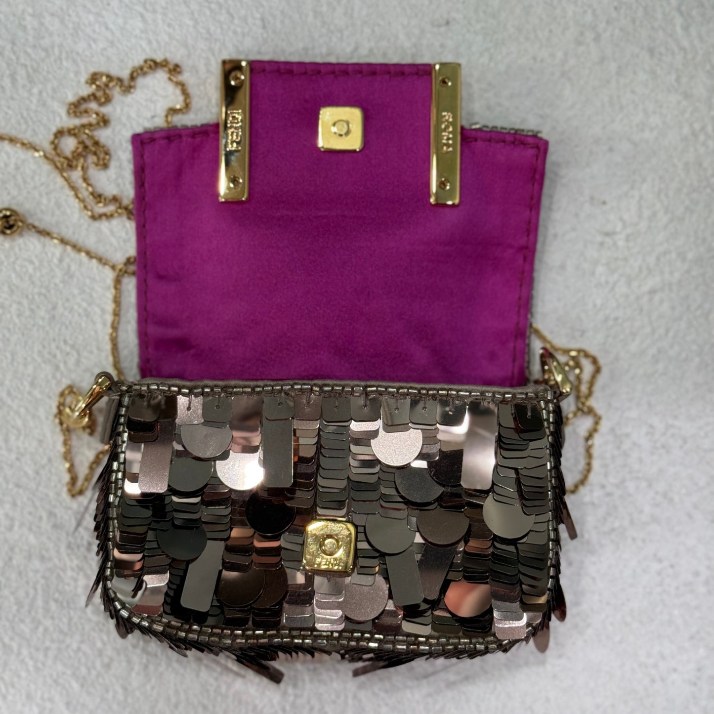 FENDI Sequin Nano Baguette Charm