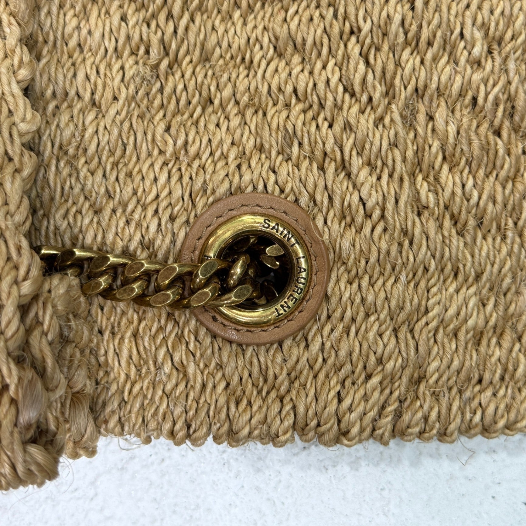 SAINT LAURENT Raffia Crossbody