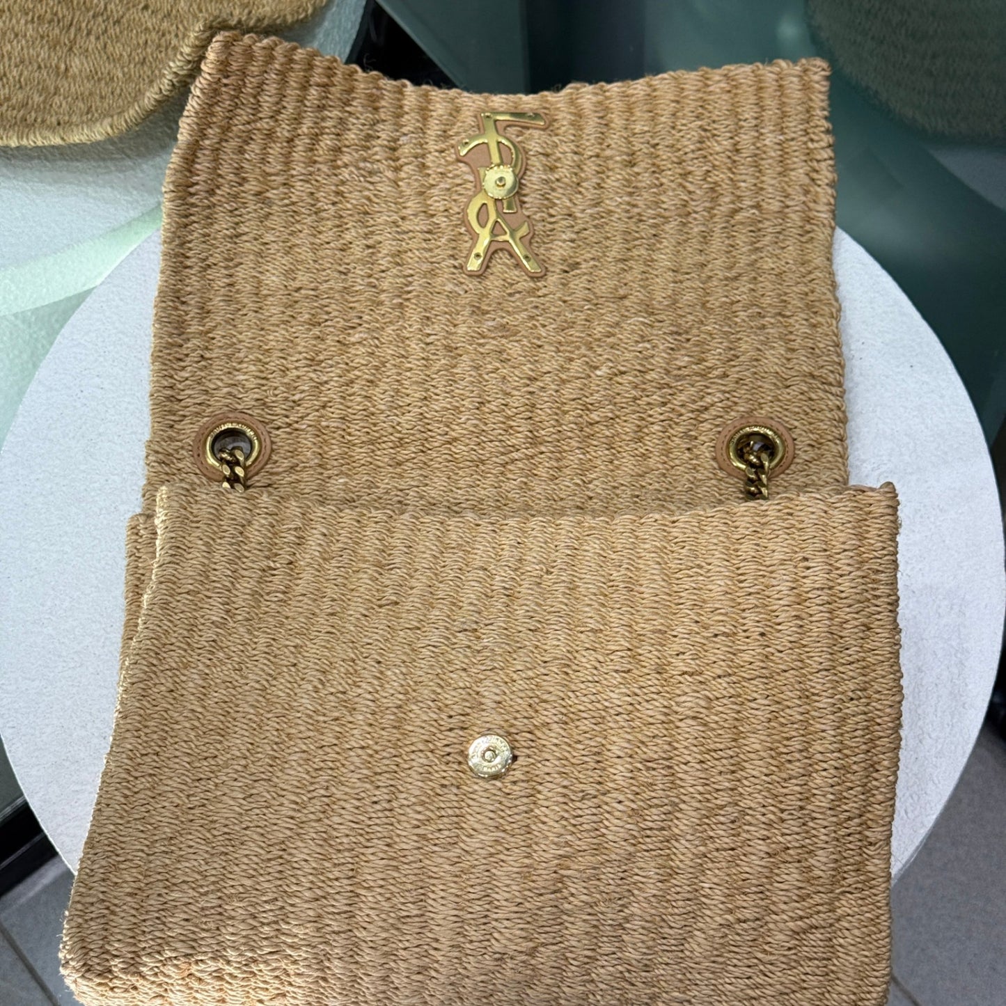 SAINT LAURENT Raffia Crossbody