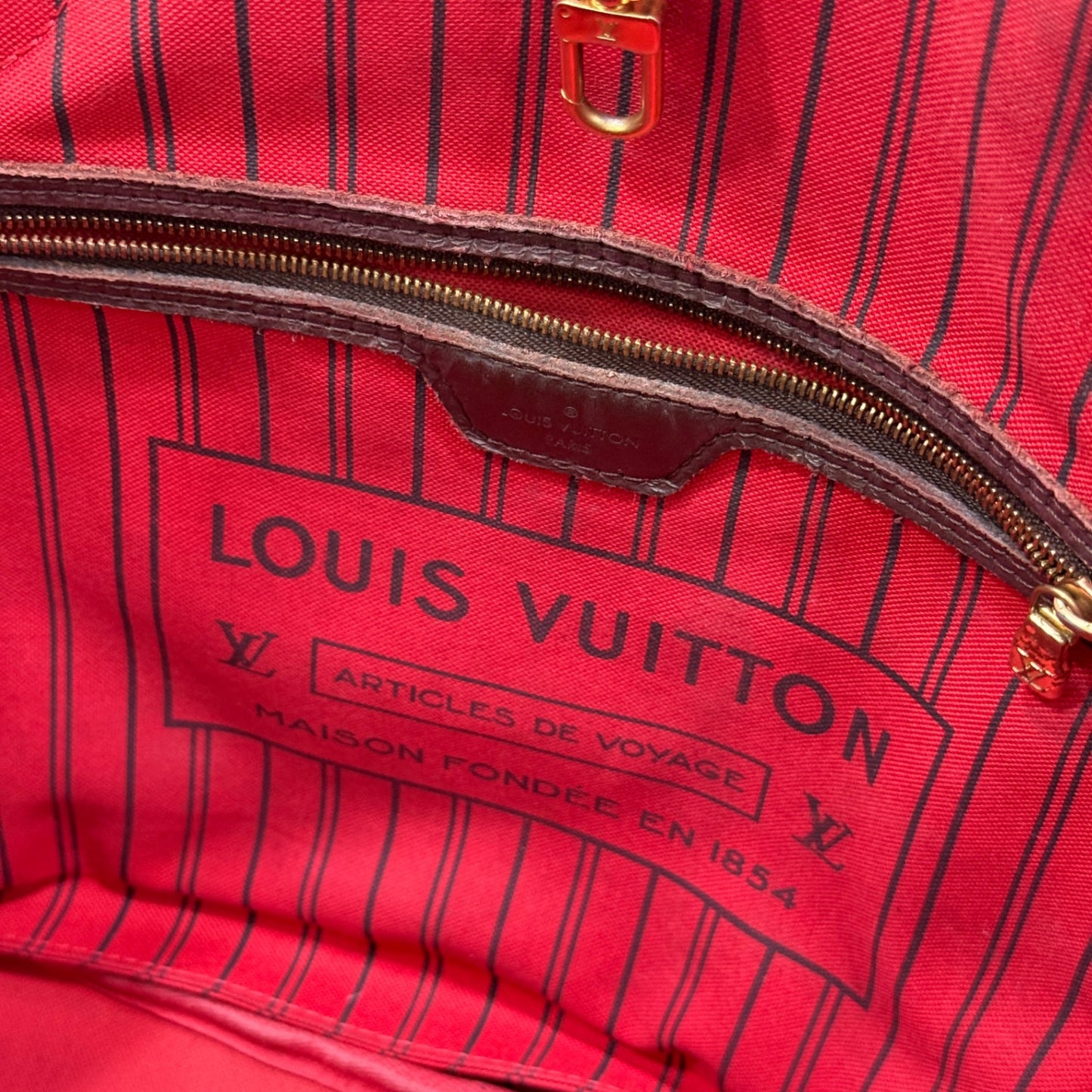LOUIS VUITTON Brown Checked Neverfull