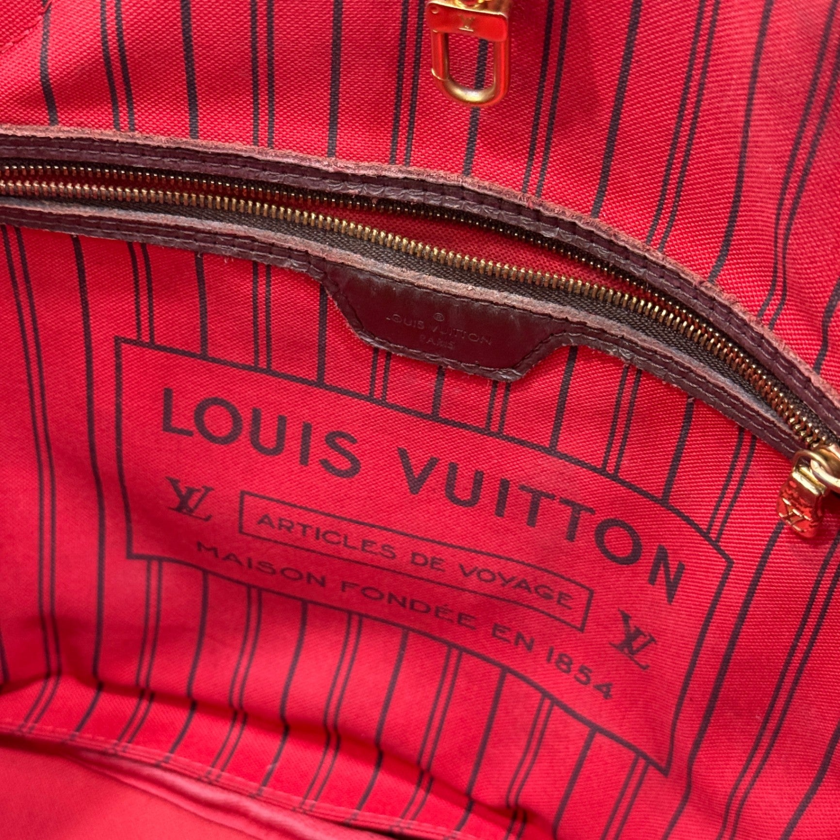 LOUIS VUITTON Brown Checked Neverfull