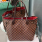 LOUIS VUITTON Brown Checked Neverfull