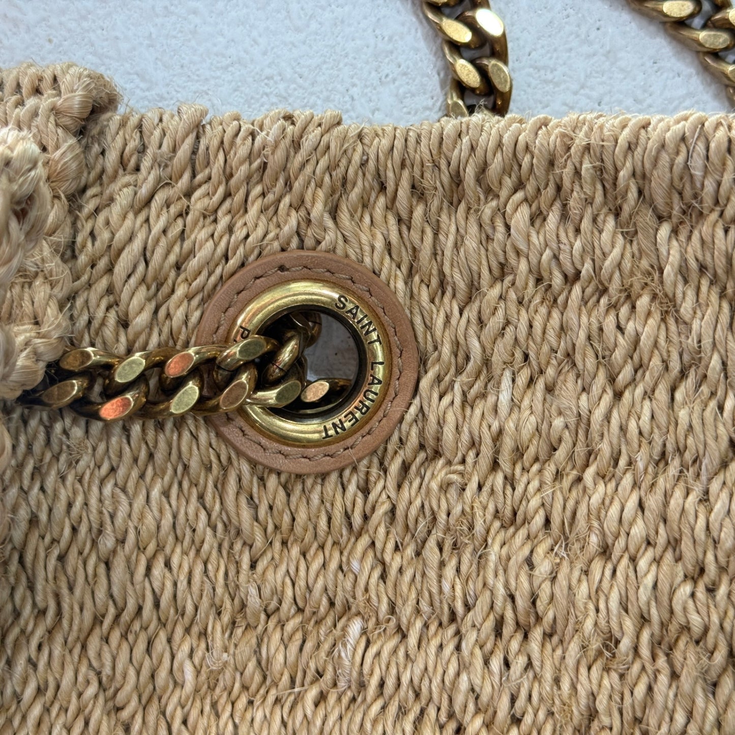SAINT LAURENT Raffia Crossbody