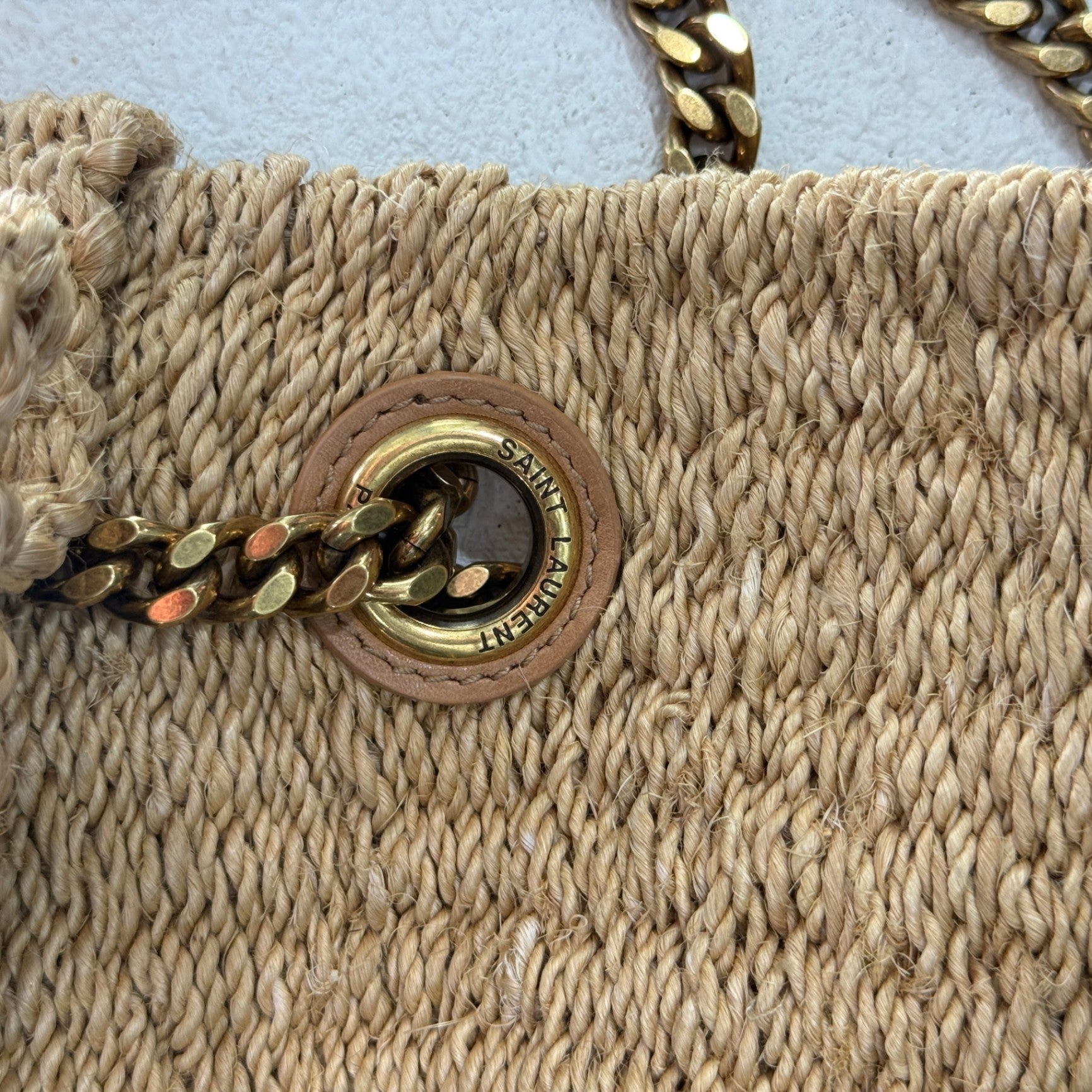 SAINT LAURENT Raffia Crossbody