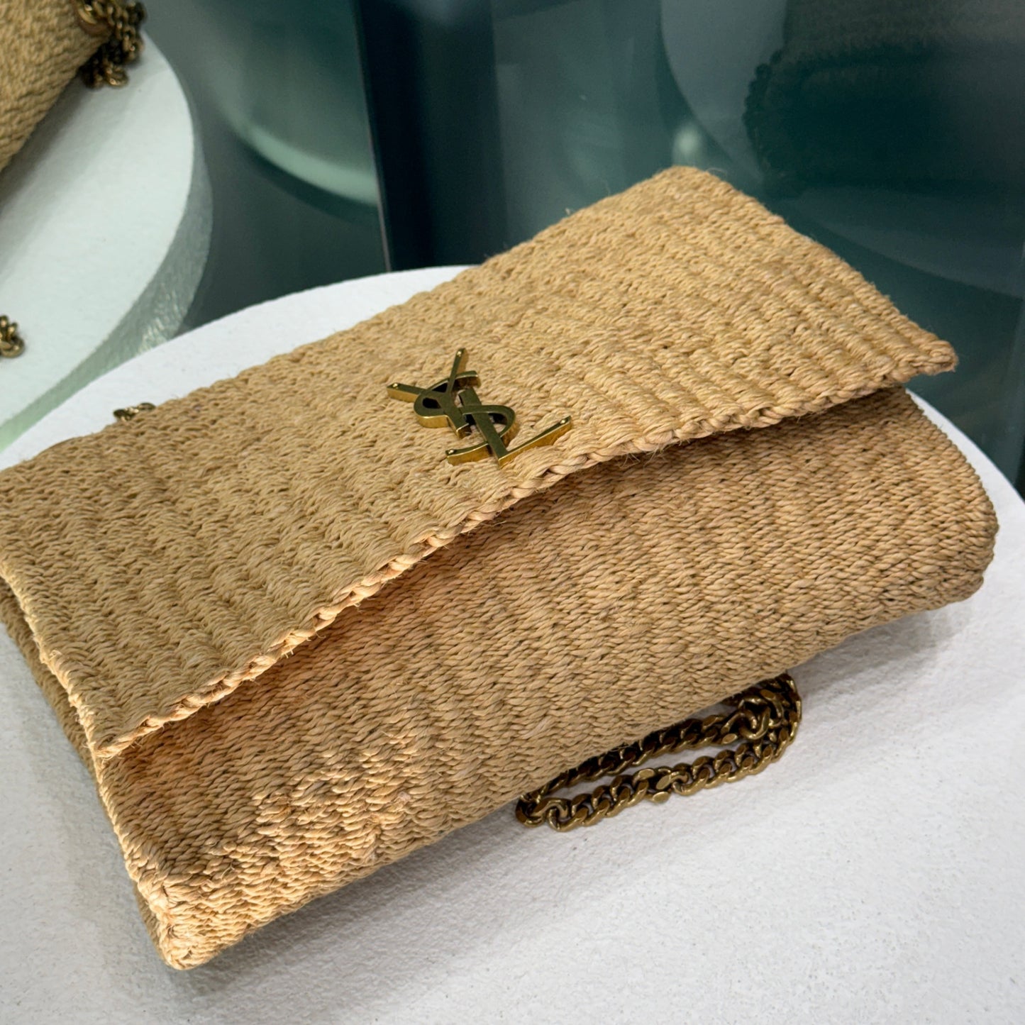 SAINT LAURENT Raffia Crossbody