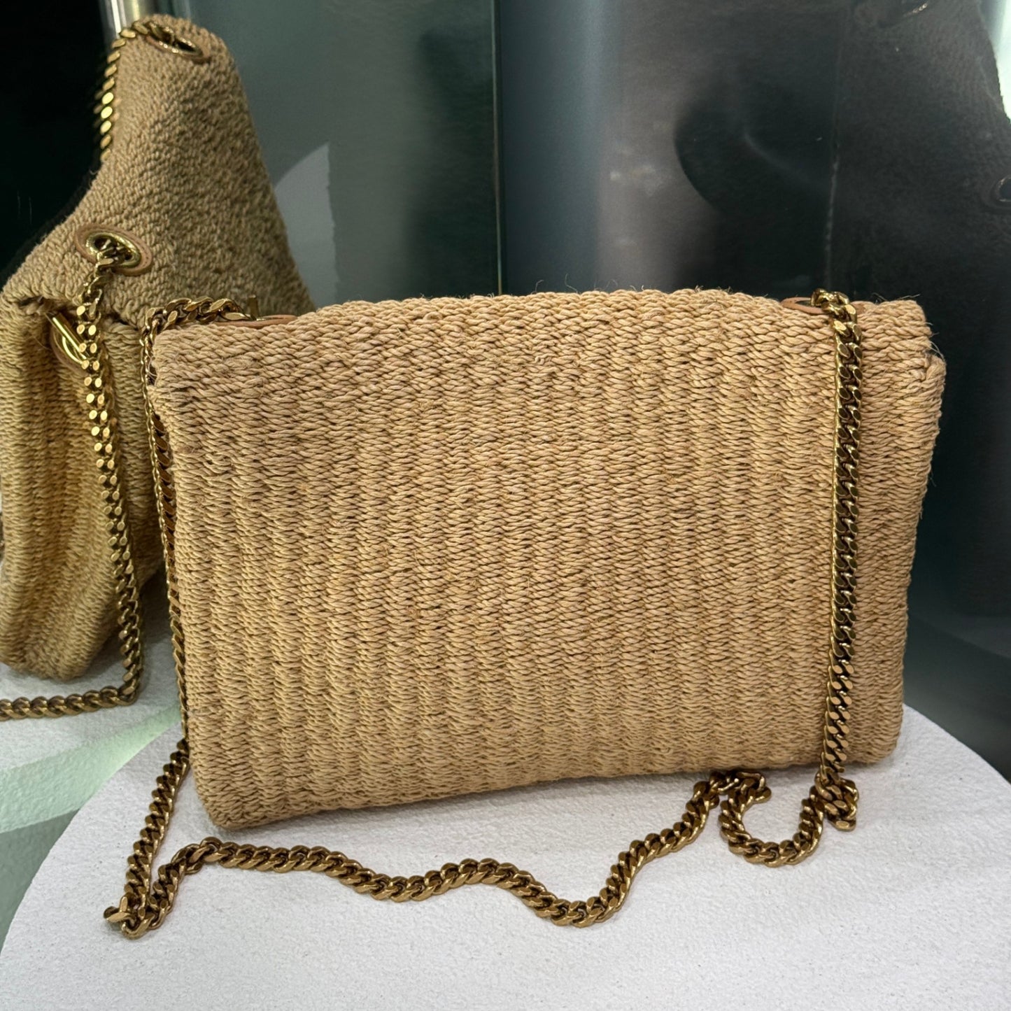 SAINT LAURENT Raffia Crossbody