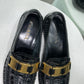 PRADA Black Loafers Gold Detail Sz 37