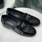 PRADA Black Patent Loafers Sz 37