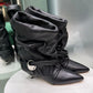ISABEL MARANT Black Slouchy Leather Ankle Boots Sz 39